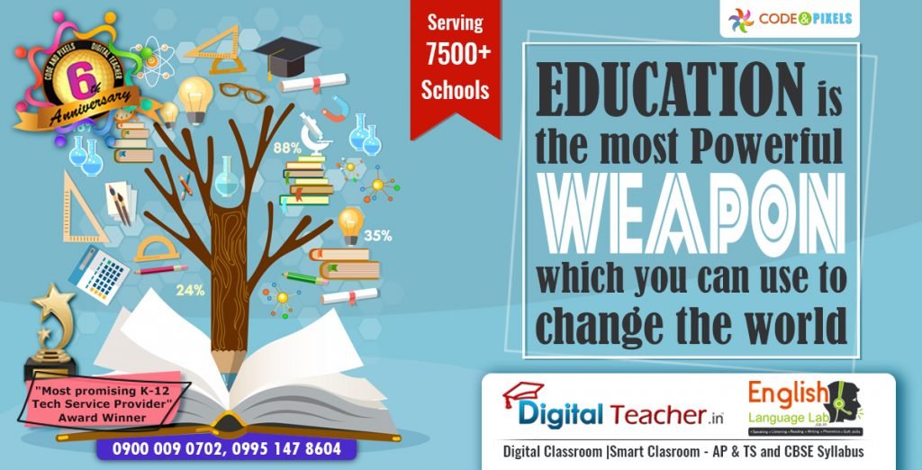 Education is the most powerful weapon - Digital teacher english language lab