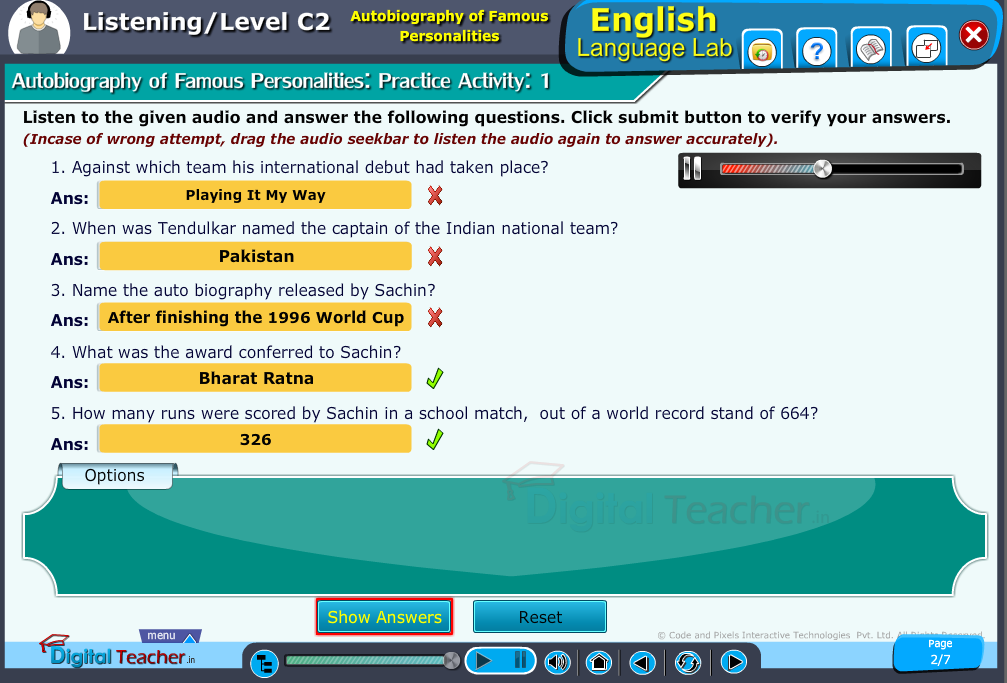 Autobiography of famous personalities practice activity on english language lab