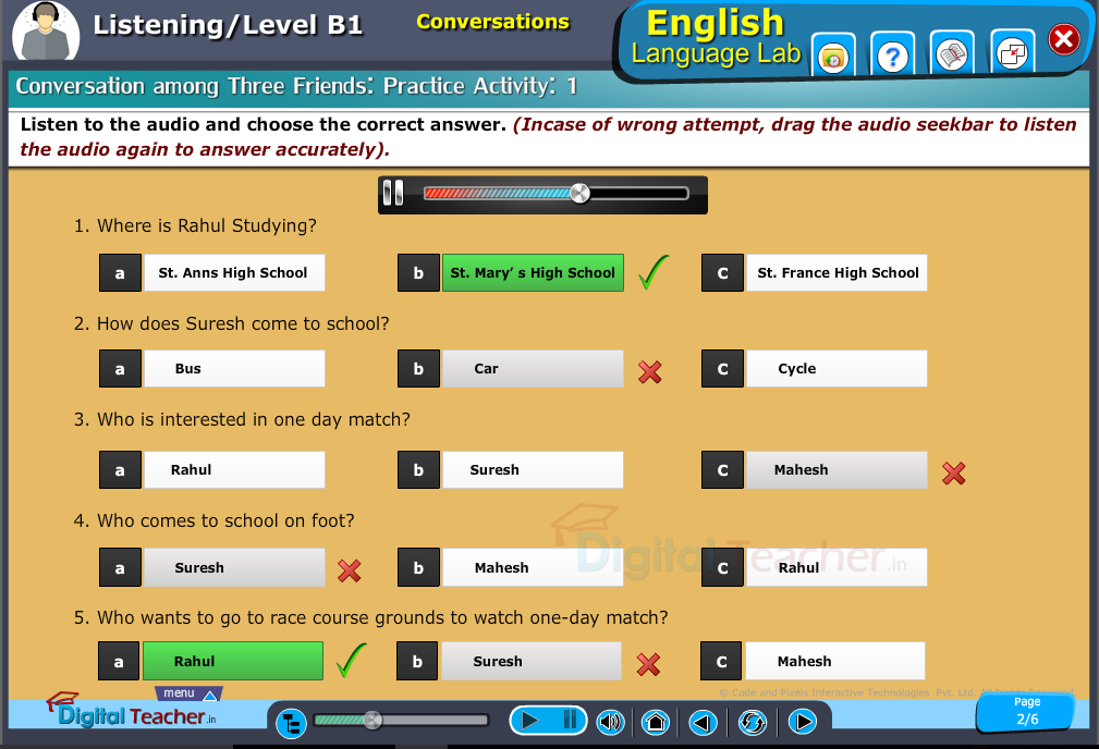 english language lab practical activity on conversation among three friends