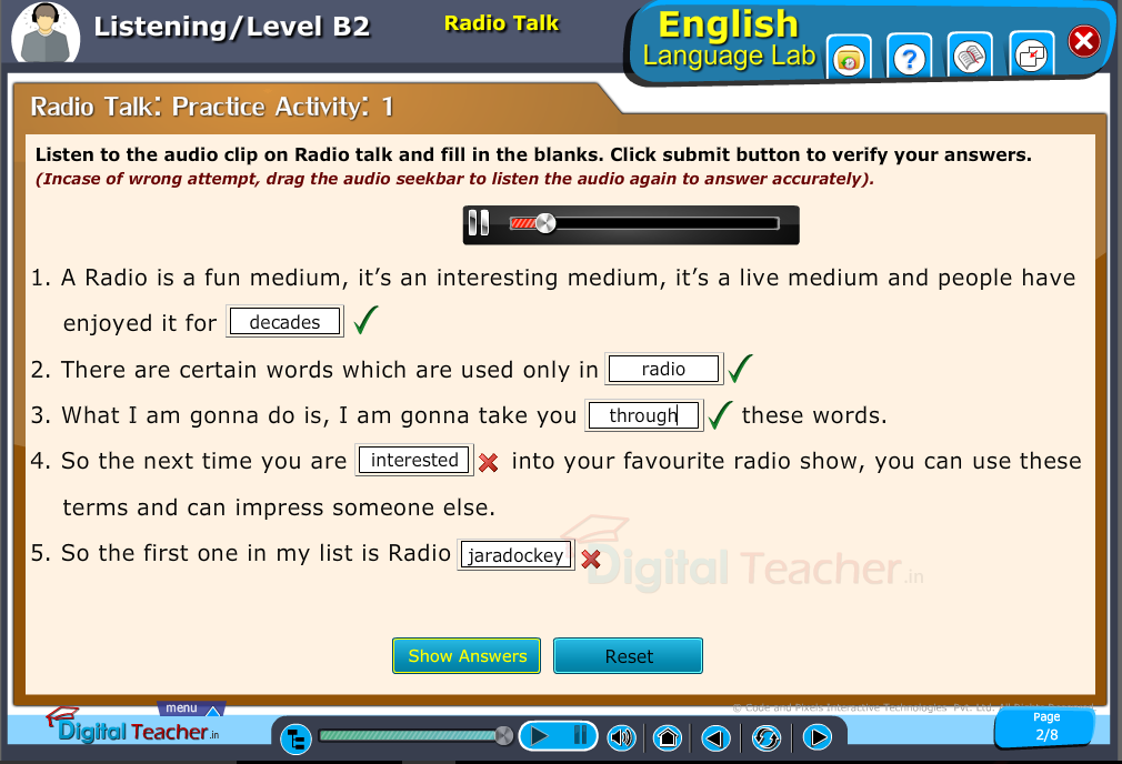 English language lab listening practice for ESL learners can listen mp3 on this topic without Internet.