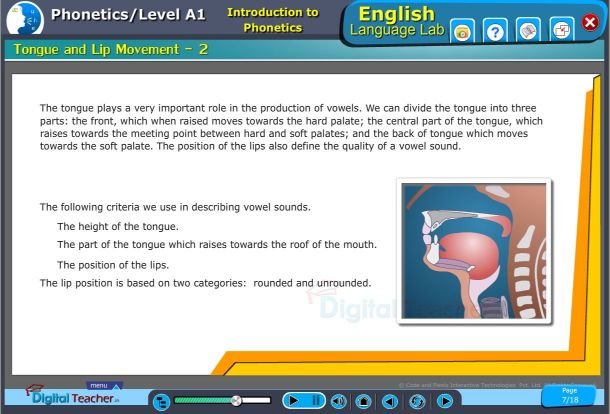 Digital lab practical activity on tongue and lip movements with vowel sounds
