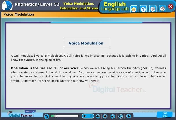 Examples of monosyllabic voice modulation
