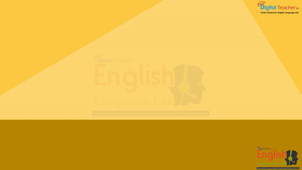 Cartoon woman pointing to ‘What is LANGUAGE LAB?’ with a wwwenglishlab.co.in website link.