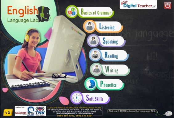 English language lab is the software which enhances the skills of a student, teaches English